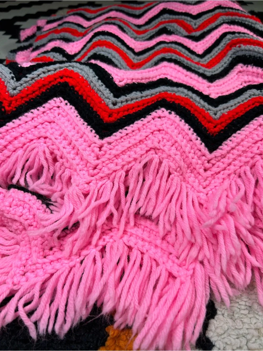 Funky long granny blanket!!